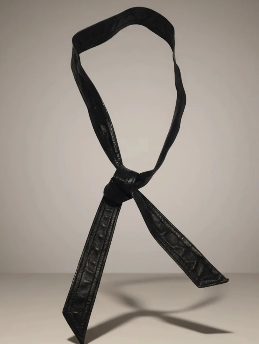Black Genuine Leather Belt (waist up to 36